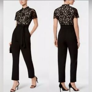 NWOT Jessica Howard Lace Black Jumpsuit Size 10